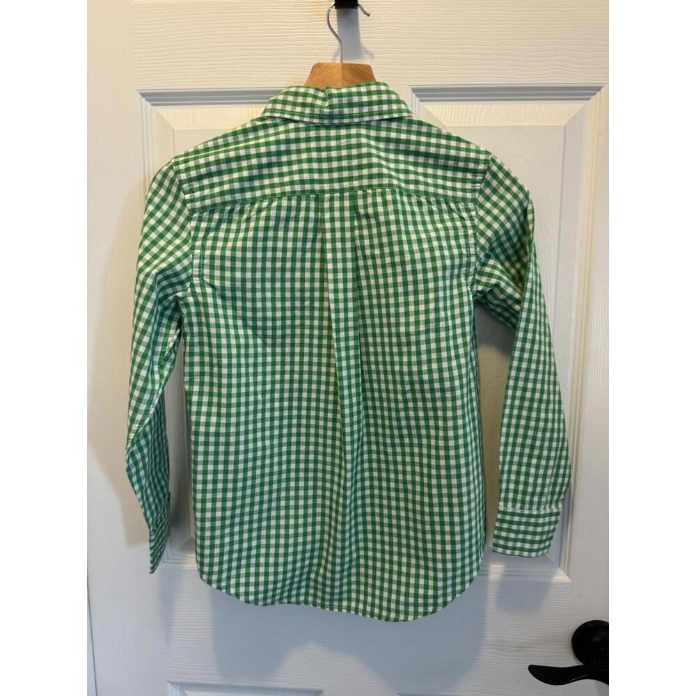 Chaps Ralph Lauren Boys Small Green Short Sleeve Button-Up Shirt Checkered - Picture 4 of 4